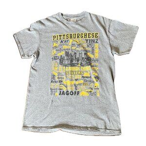 Unisex Delta Pro Weight Gray Pittsburghese Novelty Short Sleeve T-Shirt, Sz. M